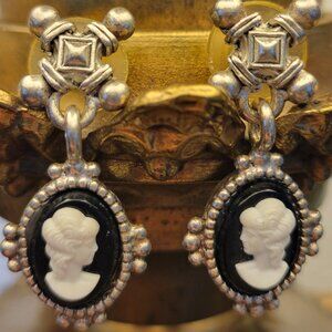 C. Stein Vintage Cameo Post Earrings for Pierced Ears